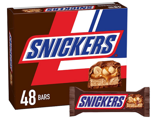 clave 4–24- 04   Chocolate Snikers Barras 1.86 oz., 48 Piezas